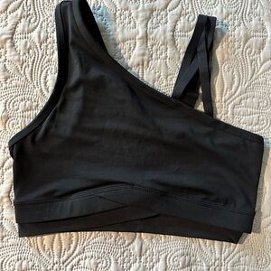 Fabletics Black Asymmetrical Sports Bra